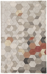 Rugstudio Sample Sale 186059R Light Gray - Orange 186059R Area Rug Last Chance| Size| 18 Returnable Sample Swatch 