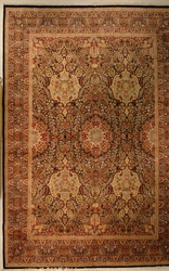 J Aziz Shah Abbas FLORAL Black - Gold Area Rug Last Chance 