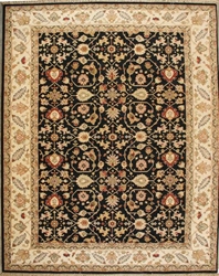 ORG Indo-Persian 908 Black-Beige Area Rug Last Chance 