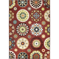 Orian Veranda Hubbard Brick Red Area Rug| Size| 23 x 8 Runner 